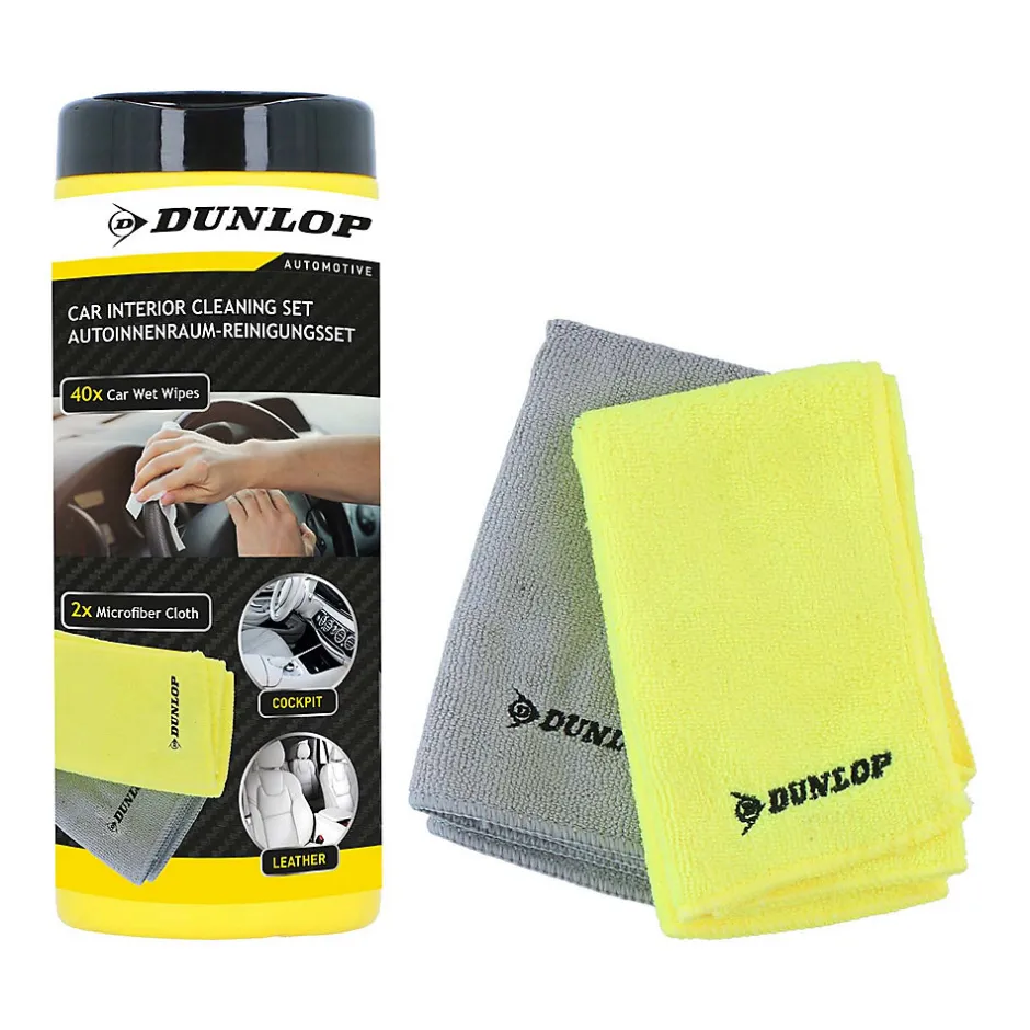 Dunlop Chiffon Microfibre 35x40cm 300gsm - Nettoyage Humide & Sec, Lavable & Réutilisable, Haute Absorption, Entretien Auto