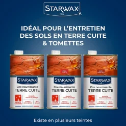 Starwax Cire tomettes et terres cuites incolore 1L New