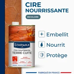 Starwax Cire tomettes et terres cuites incolore 1L New
