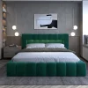 Best Mobilier Cleo - lit coffre avec led - 140x200 cm - sommier inclus - en velours -