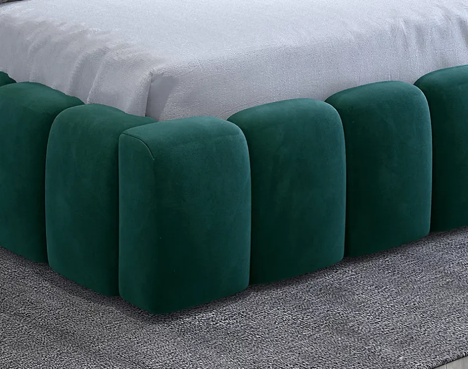 Best Mobilier Cleo - lit coffre avec led - 140x200 cm - sommier inclus - en velours -