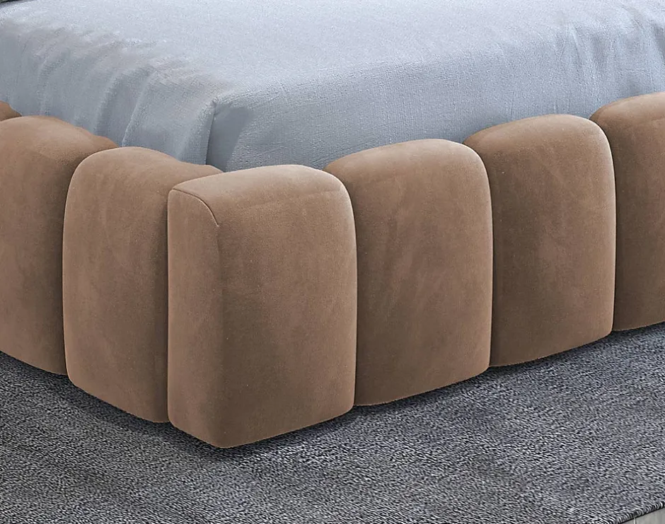 Best Mobilier Cleo - lit coffre avec led - 160x200 cm - sommier inclus - en velours -
