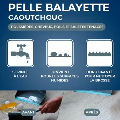 Starwax Combiné pelle-balayette caoutchouc gris et bleu l.22,5 x H.22 x P.9cm Hot