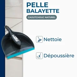 Starwax Combiné pelle-balayette caoutchouc gris et bleu l.22,5 x H.22 x P.9cm Hot