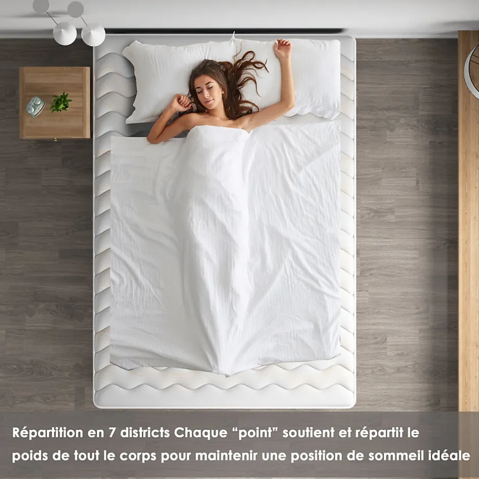 Teeno Combinaison lit matelas 90x190 cm, Matelas à Mémoire de Forme + Cadre de Lit en Fer, Comprenant 6 pieds, Epaisseur du matelas 15