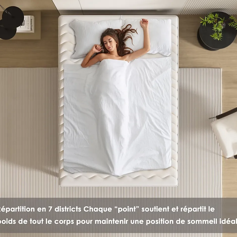 Teeno Combinaison lit matelas 140x200 cm, Matelas a mousse+ Cadre de Lit en Fer, Comprenant 9 pieds, Epaisseur du matelas 15 cm Hot