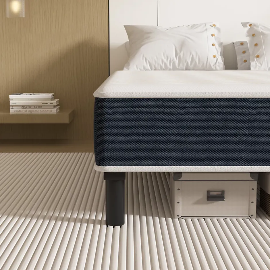 Teeno Combinaison lit matelas 140x200 cm, Matelas a mousse+ Cadre de Lit en Fer, Comprenant 9 pieds, Epaisseur du matelas 15 cm Hot