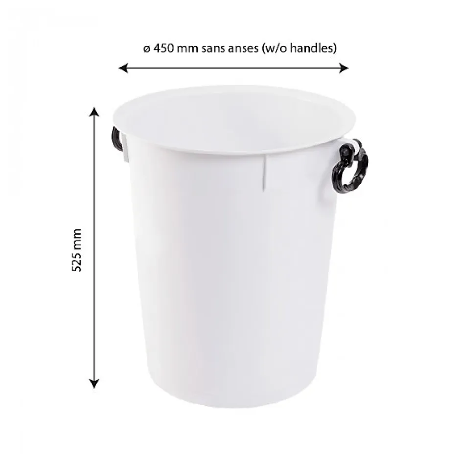 Gilac Conteneur alimentaire 50 L avec poignées noires - blanc
