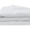 Vente-unique Couette 2 en 1 double face légère - 240 x 260 cm - 250gr/m² - Blanc tissu nid d'abeille - NANSHI