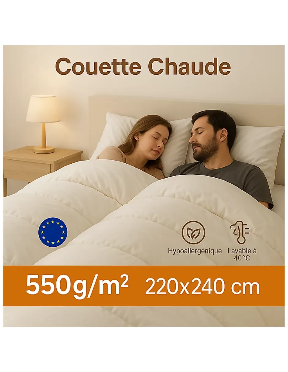 By Sommiflex. Couette 4 Saisons Très Chaude Moelleuse et Thermorégulatrice 220x240 Clearance