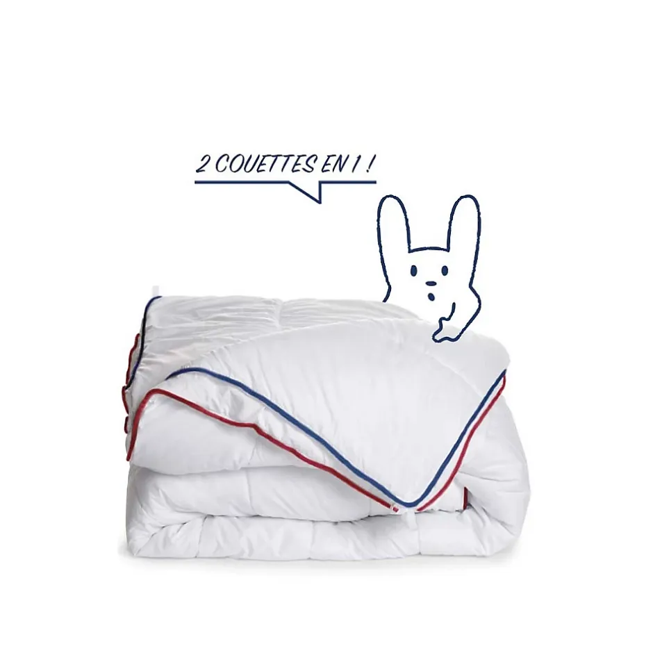Bleu Calin Couette 4 saisons 200x200cm 3 couettes en 1 Discount