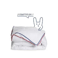 Bleu Calin Couette 4 saisons 220x240cm 3 couettes en 1 Discount