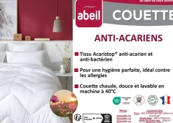 Abeil Couette anti-acariens chaude 220 x 240 cm polyester blanc Discount