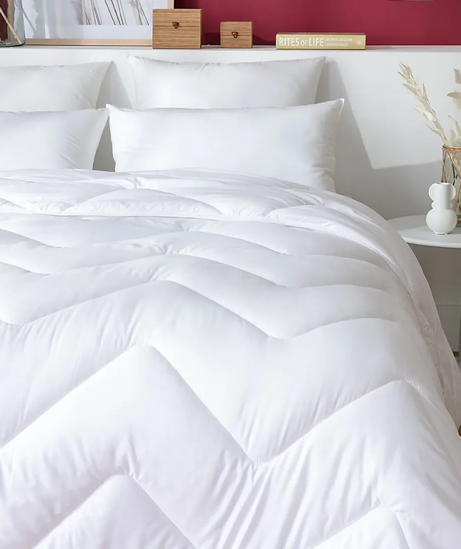 Abeil Couette anti-acariens chaude 200 x 200 cm polyester blanc New