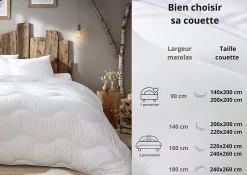 Abeil Couette anti-acariens chaude 140 x 200 cm polyester blanc