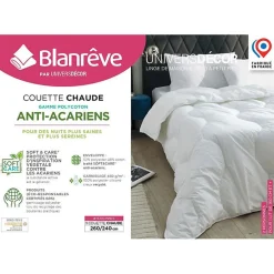 Blanreve Couette Blanrêve très chaude 260 x 240 cm Gamme "Confort" traité Anti Acarien Soft & care Best