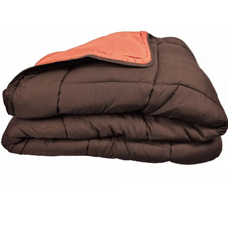 Toison d'Or Couette chaude Bicolore Gamme Microfibre "Cocoon Non feu - Norme NF EN ISO 12952" toutes dimensions - Cocoon Chocolat