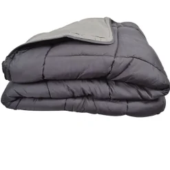 Toison d'Or Couette chaude Bicolore Gamme Microfibre "Cocoon Non feu - Norme NF EN ISO 12952" toutes dimensions - Cocoon Acier Arg