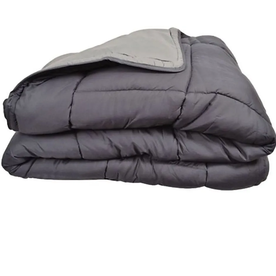 Toison d'Or Couette chaude Bicolore Gamme Microfibre "Cocoon Non feu - Norme NF EN ISO 12952" toutes dimensions - Cocoon Acier Arg