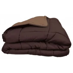 Toison d'Or Couette chaude Bicolore Gamme Microfibre "Cocoon Non feu - Norme NF EN ISO 12952" toutes dimensions - Cocoon Chocolat Hot