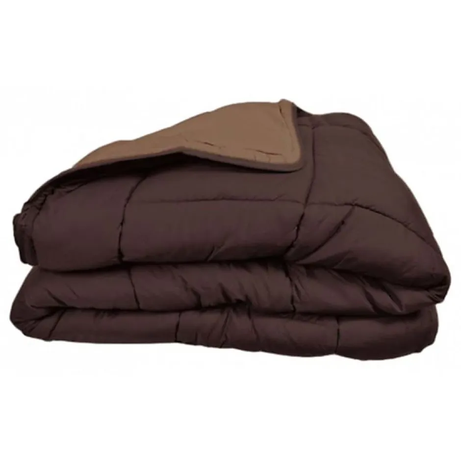 Toison d'Or Couette chaude Bicolore Gamme Microfibre "Cocoon Non feu - Norme NF EN ISO 12952" toutes dimensions - Cocoon Chocolat Hot