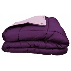 Toison d'Or Couette chaude Bicolore Gamme Microfibre "Cocoon Non feu - Norme NF EN ISO 12952" toutes dimensions - Cocoon Prune Par