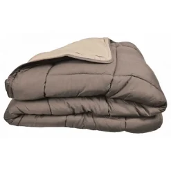 Toison d'Or Couette chaude Bicolore Gamme Microfibre "Cocoon Non feu - Norme NF EN ISO 12952" toutes dimensions - Cocoon Taupe Lin