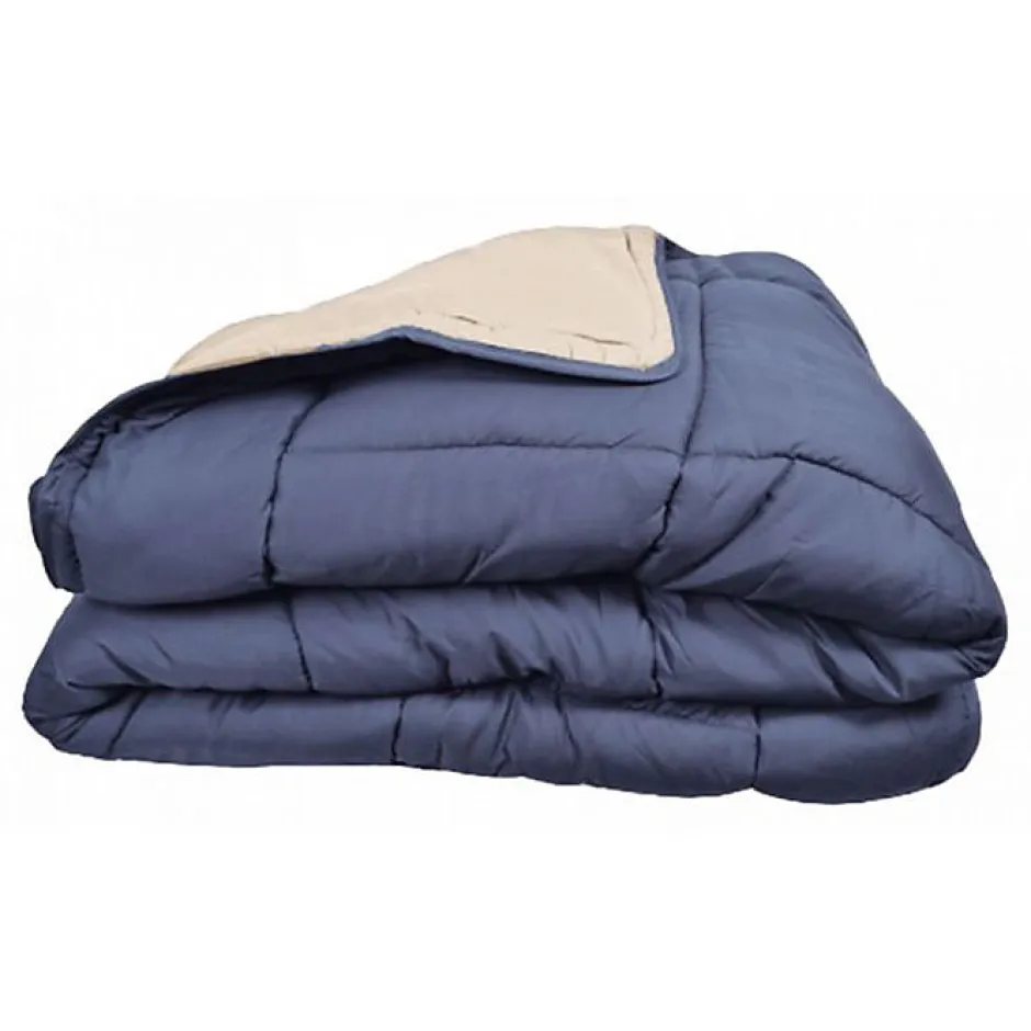 Toison d'Or Couette chaude Bicolore Gamme Microfibre "Cocoon Non feu - Norme NF EN ISO 12952" toutes dimensions - Cocoon Pétrole M New