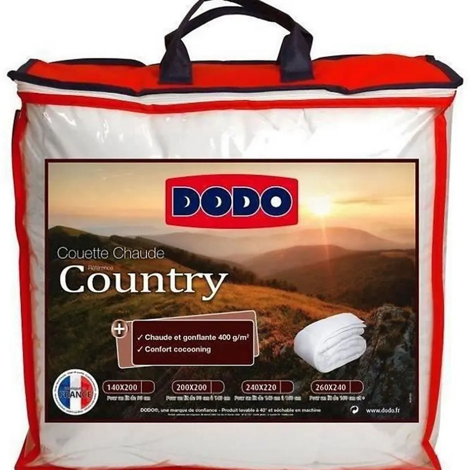 Dodo Couette chaude Country - 240 x 260 cm - 400gr/m² - Blanc -
