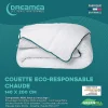 Vente-unique Couette chaude recyclée de DREAMEA en microfibre - 140 x 200 cm - 350 gr/ m² - Biais bleu - ROSA New