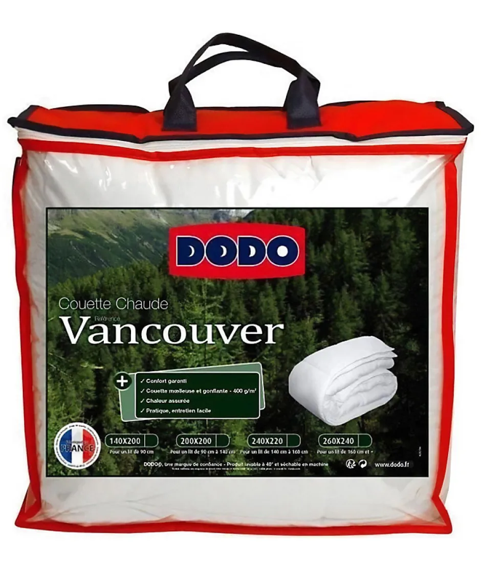 Dodo Couette chaude Vancouver - 220 x 240 cm - 400gr/m² - Blanc - Outlet