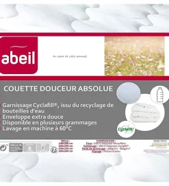 Abeil Couette de lit Douceur Absolue blanc Dimension - 200x200, Grammage - 200 g/m2