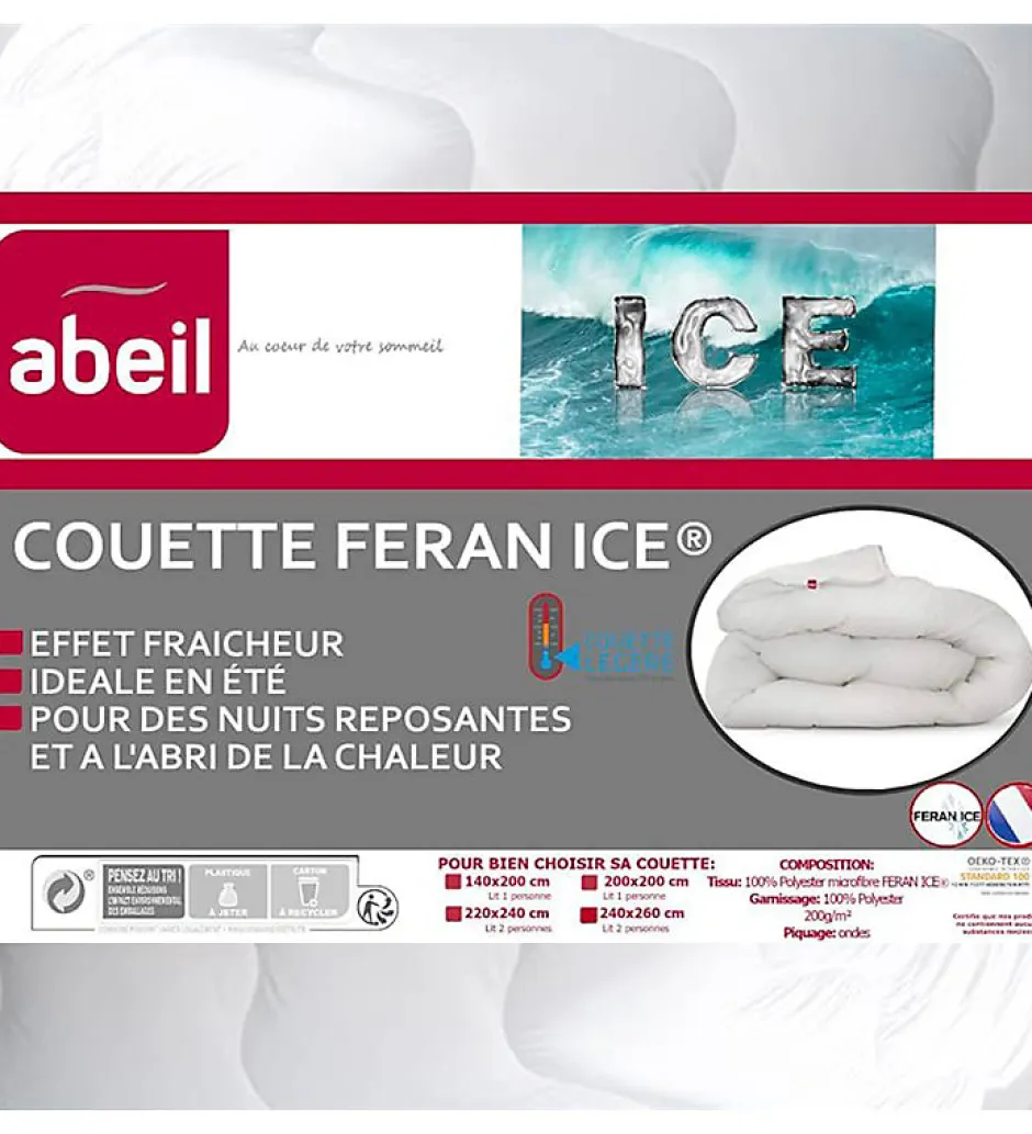 Abeil Couette de lit Légère pour été Feran Ice 200g blanc Dimension - 200x200