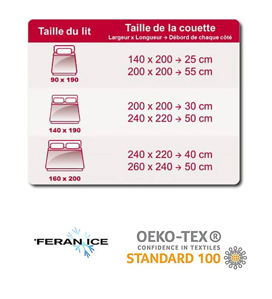 Abeil Couette de lit Légère pour été Feran Ice 200g blanc Dimension - 200x200