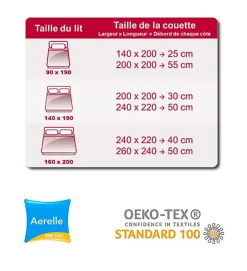 Abeil Couette de lit premium tempérée 350g blanc Aerelle soft flex Dimension - 200x200
