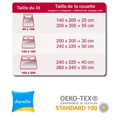 Abeil Couette de lit premium tempérée 350g blanc Aerelle soft flex Dimension - 140x200