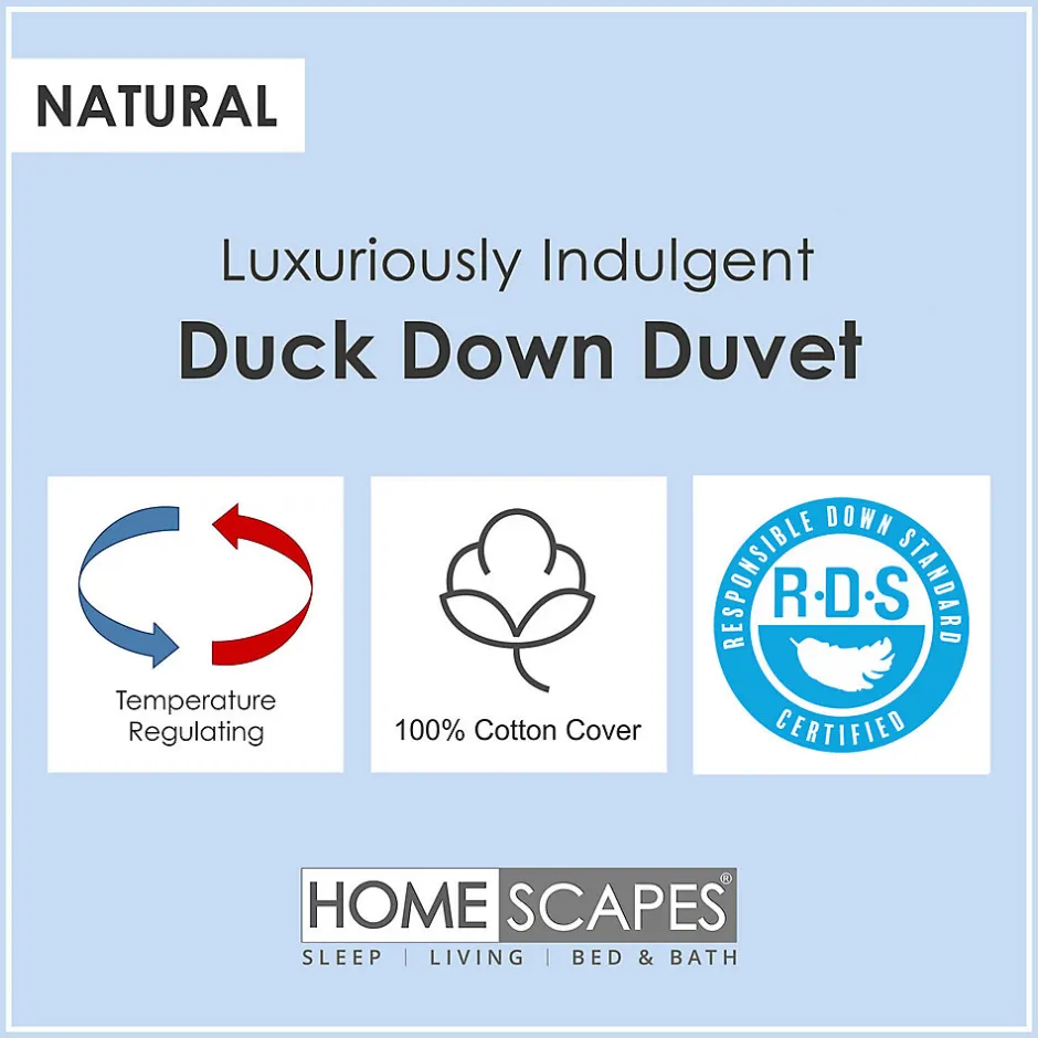 Homescapes Couette de Luxe tempérée printemps/été en duvet de canard 9 Tog - 260 x 220 cm -