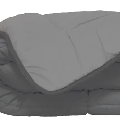 Poyet Motte Couette d'été en microfibre bicolore (260x240 cm - Gris clair)