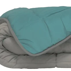 Poyet Motte Couette d'été en microfibre bicolore (260x240 cm - Bleu) New