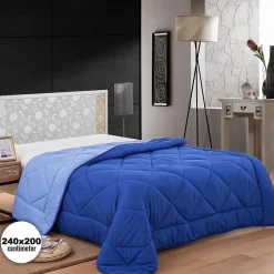 Herzberg Couette En Microfibre Bicolore 240x200cm bleu HG2420BCO-BLUE Best