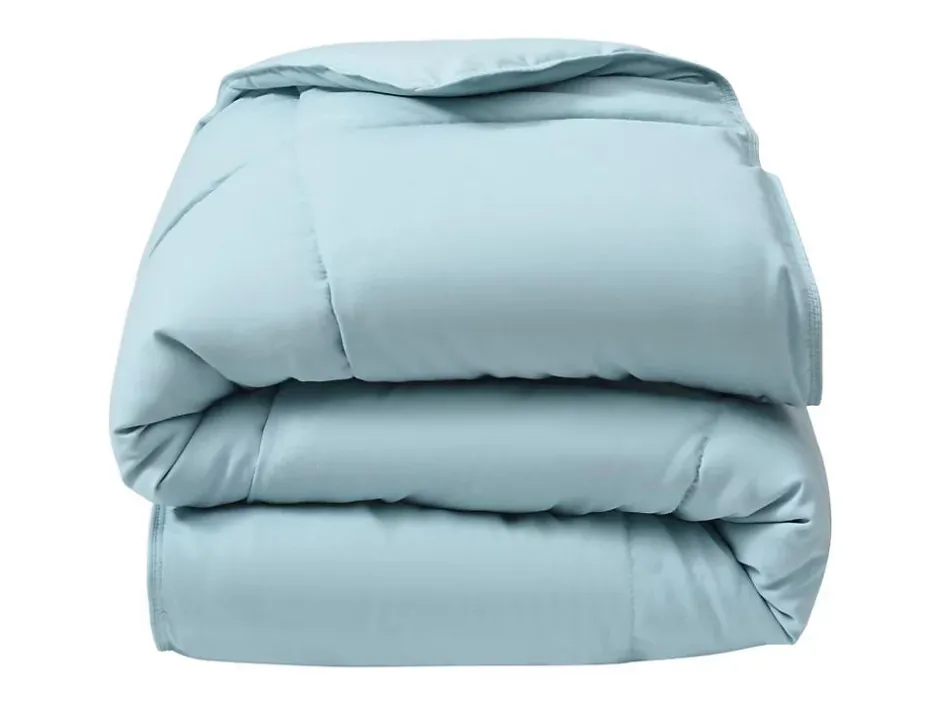 Vente-unique Couette enfant légère - 140 x 200 cm - 180g/m² - Fibre de soja toucher peau de pêche - Bleu - THERMO CONTROL Hot