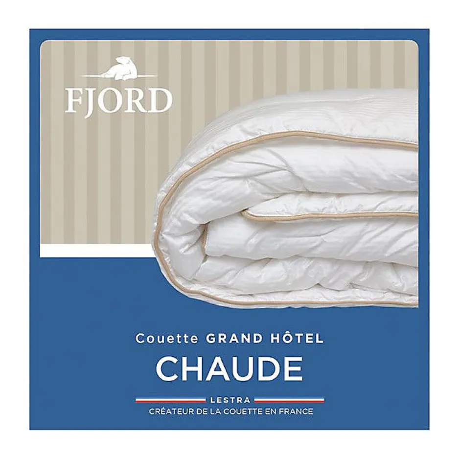 Lestra Couette "Fjord Grand Hotel" Chaude Satin de coton rayé - 240 x 260 cm pour lit King size