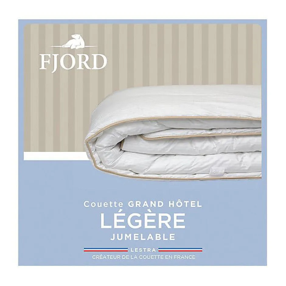 Lestra Couette "Fjord Grand Hotel" Légère Jumelable Satin de coton rayé - 240 x 280 cm pour lit 180 x 200 à 200 x 200 King size