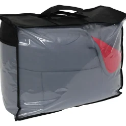 Linnea Couette hiver 240x220 cm COCOON BICOLORE Gris/Rouge garnissage fibre polyester 400g/m2