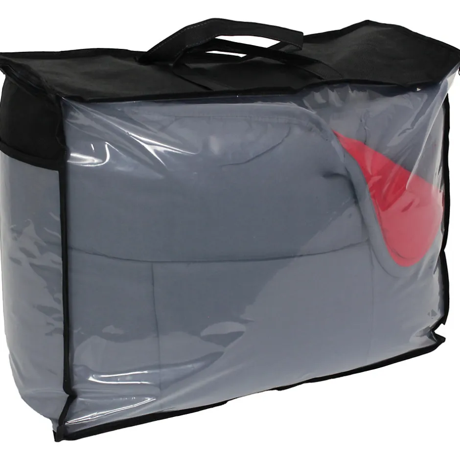 Linnea Couette hiver 240x220 cm COCOON BICOLORE Gris/Rouge garnissage fibre polyester 400g/m2