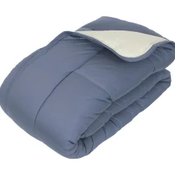 Linnea Couette hiver 260x240 cm COCOON BICOLORE Petrole/Mastic garnissage fibre polyester 400g/m2