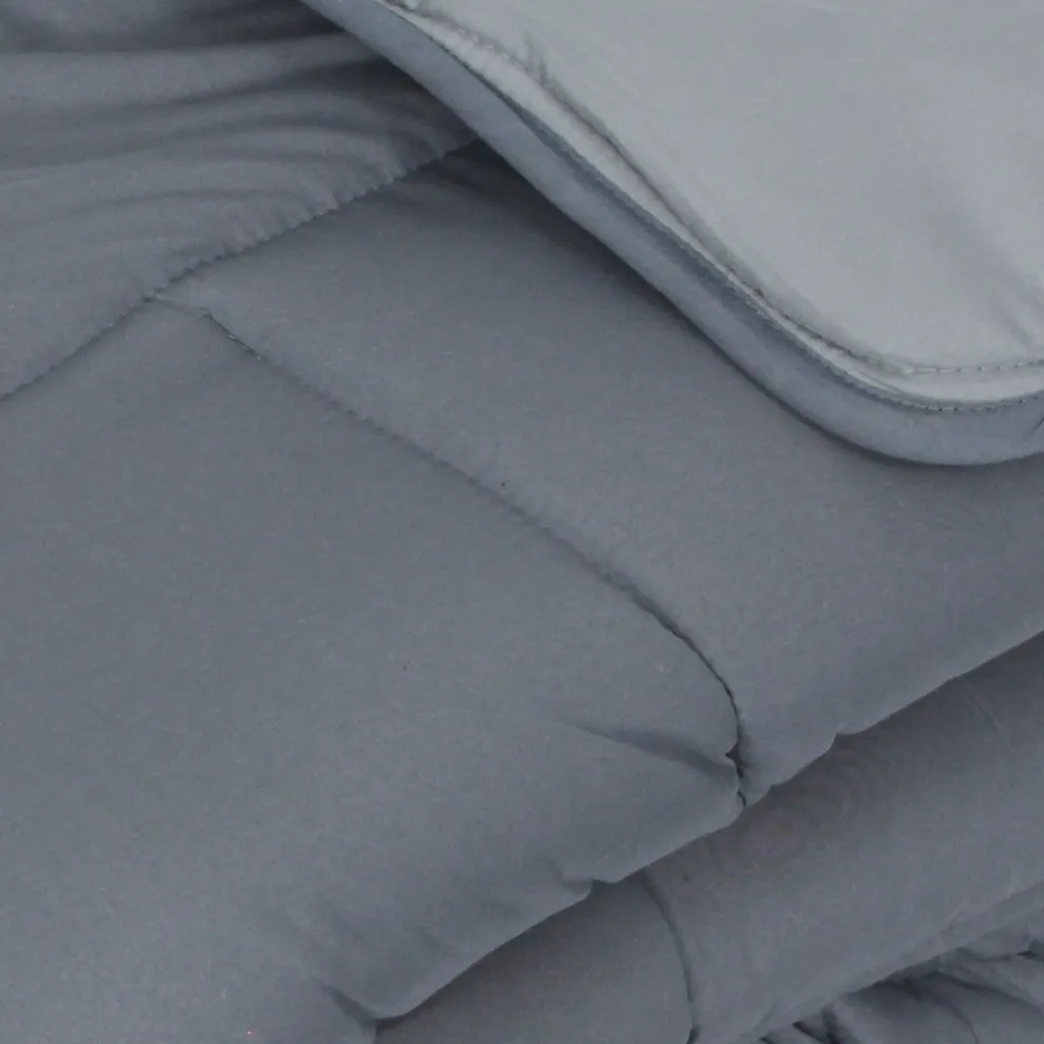 Linnea Couette hiver 260x240 cm COCOON BICOLORE Acier/Argent garnissage fibre polyester 400g/m2