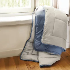 Linnea Couette hiver 200x200 cm COCOON BICOLORE Petrole/Mastic garnissage fibre polyester 400g/m2