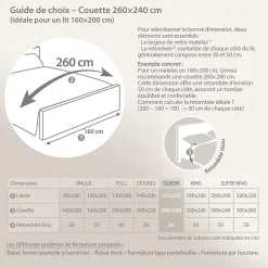 Linnea Couette hiver 260x240 cm COCOON garnissage fibre polyester 400g/m2