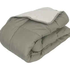 Linnea Couette hiver 200x200 cm COCOON BICOLORE Taupe/Lin garnissage fibre polyester 400g/m2 Hot